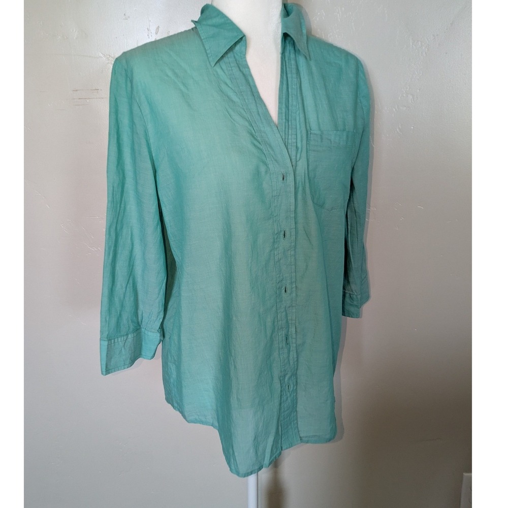 Chicos Button Down Shirt 1 (Medium) Lightweight C… - image 3